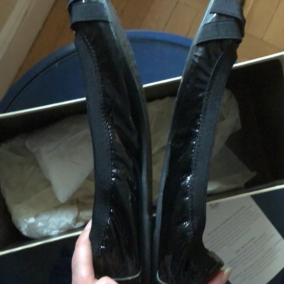 Coach Dwyer crinkle patent leather black ballet flats 9 - Picture 9 of 10